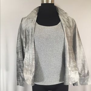 Chico’s 100% silk Jacket Sz 2, Fits like Medium